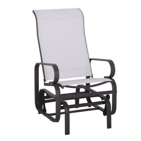 Gliding Lounger Chair, Single Rocker with Lightweight Metal & Mesh Construction, White