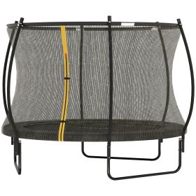 8ft Outdoor Trampoline with Net Enclosure, Curved Poles and Safety Pad, ASTM Approved, Black