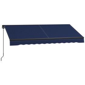 8' x 6.5' Retractable Awning, 280gsm UV Resistant Sunshade Shelter for Deck, Balcony, Yard, Blue