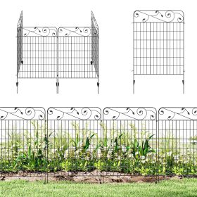 Garden Fence, 4 Pack Steel Fence Panels, 11.5' L x 43" H, Rust-Resistant Decorative Border Flower Edging for Yard, Landscape, Patio, Outdoor Decor, S
