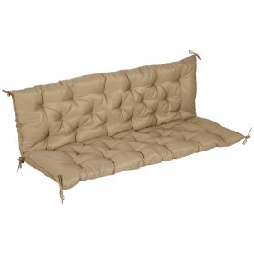 59" x 38" Tufted Bench Cushion for Outdoor Furniture, 3-Seater Replacement for Swing Chair, Patio Sofa/Couch, Khaki