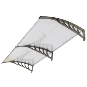HT-200 X 100 Household Application Door & Window Rain Cover Eaves Canopy Silver & Gray Bracket