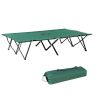2 Person Folding Camp Cot for Adults, 50" Wide Outdoor Portable Sleeping Cot with Carry Bag, Elevated Camping Bed, Green
