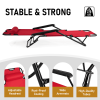 Portable Dual Purposes Extendable Folding Reclining Chair Red