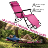 Portable Dual Purposes Extendable Folding Reclining Chair Pink