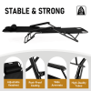 Portable Dual Purposes Extendable Folding Reclining Chair Black