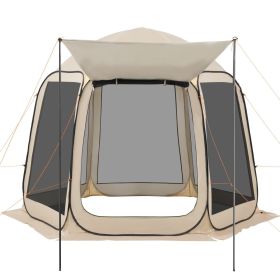 VEVOR Screen House Tent, 10 x 9.2 ft, 4-8 Person Pop Up Screen Tent with Extended Awning, Portable Screened in Canopy with Carry Bag, Netting Sides