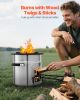 VEVOR Camping Rocket Stove, Wood Burning Portable Rocket Stove with Carrying Bag for Backpacking, Stainless Steel, Single Door, Burn Wood