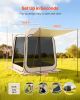 VEVOR Screen House Tent, 6 x 6 ft, 4-6 Person Pop Up Screen Tent with Extended Awning, Portable Screened in Canopy with Carry Bag, Netting Sides