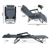 Portable Dual Purposes Extendable Folding Reclining Chair Grey