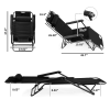 Portable Dual Purposes Extendable Folding Reclining Chair Black