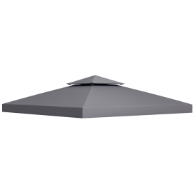 Gazebo Replacement Canopy for Model 01 -0153, 2-Tier Top Cover for 9.8' x 9.8' Gazebo, Charcoal (TOP ONLY)